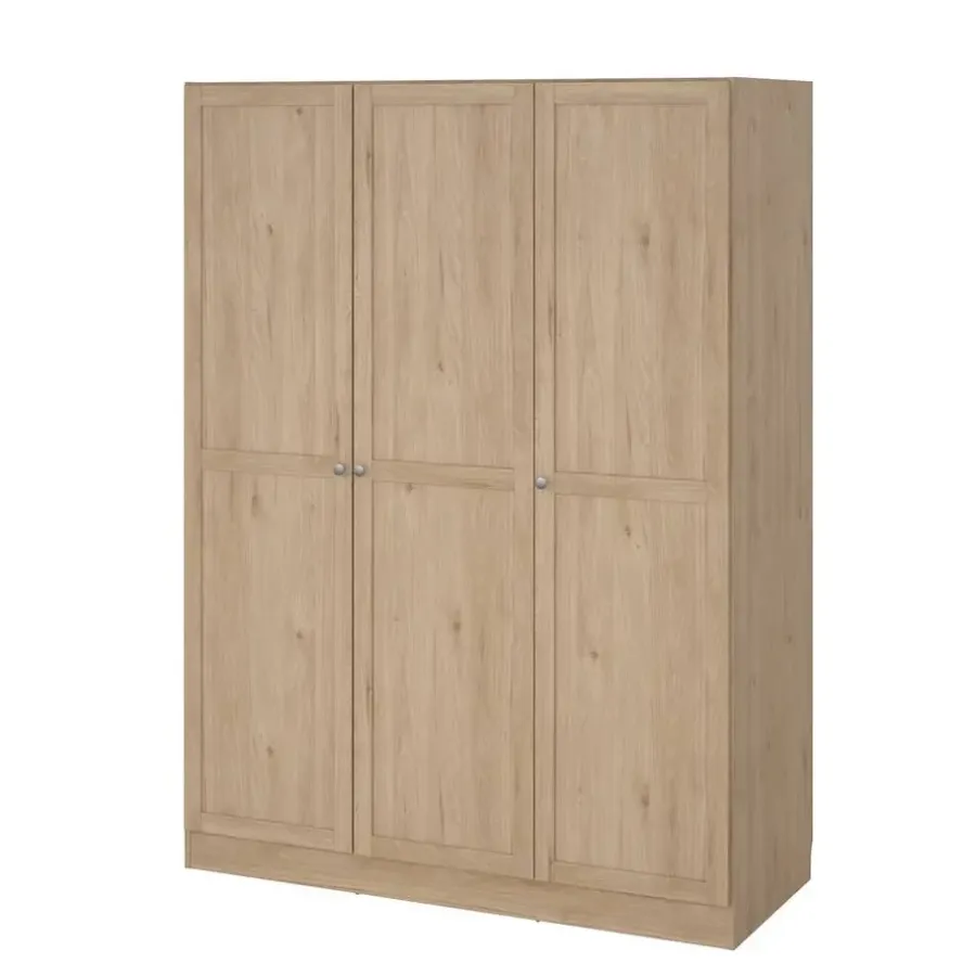 Kledingkasten|Kledingkasten-Leen Bakker Kledingkast Lynn 3-deurs - eikenkleur - 200x147x62 cm