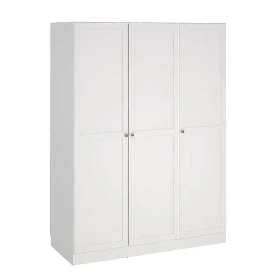 Kledingkasten|Kledingkasten-Leen Bakker Kledingkast Lynn 3-deurs - wit - 200x147x62 cm