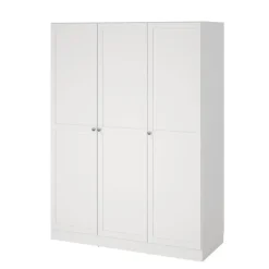 Kledingkasten|Kledingkasten-Leen Bakker Kledingkast Lynn 3-deurs - wit - 200x147x62 cm