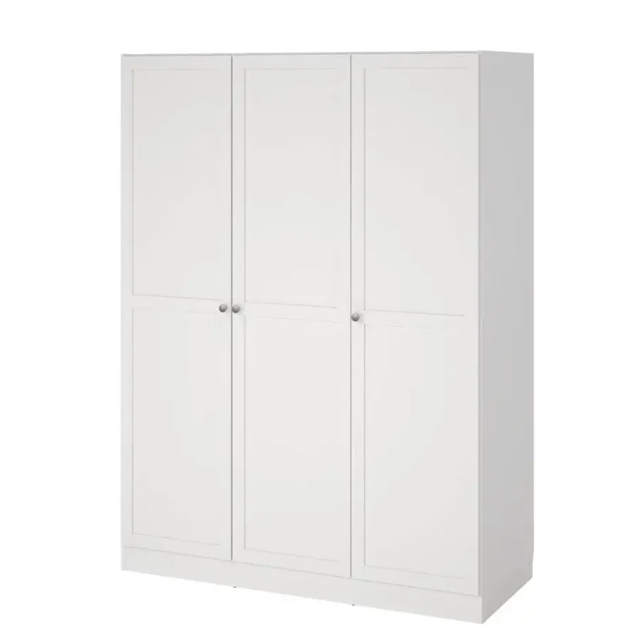 Kledingkasten|Kledingkasten-Leen Bakker Kledingkast Lynn 3-deurs - wit - 200x147x62 cm