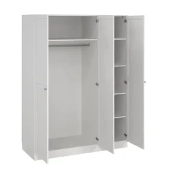 Kledingkasten|Kledingkasten-Leen Bakker Kledingkast Lynn 3-deurs - wit - 200x147x62 cm