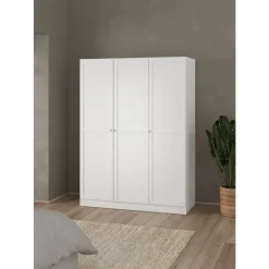 Kledingkasten|Kledingkasten-Leen Bakker Kledingkast Lynn 3-deurs - wit - 200x147x62 cm