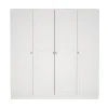 Leen Bakker Kledingkast Lynn 4-deurs - wit - 200x196x62 cm