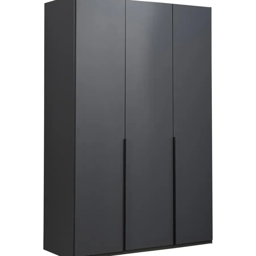 Leen Bakker Kledingkast Milaan 3-deurs- grafiet - 208x135x58 cm