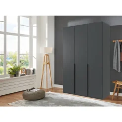 Leen Bakker Kledingkast Milaan 3-deurs- grafiet - 208x135x58 cm