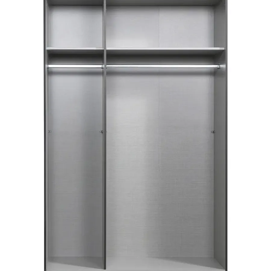 Leen Bakker Kledingkast Milaan 3-deurs- grafiet - 208x135x58 cm