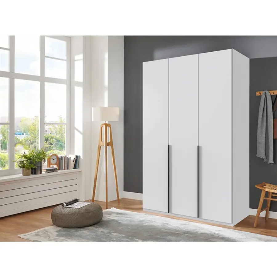 Leen Bakker Kledingkast Milaan 3-deurs- wit - 208x135x58 cm