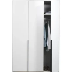 Leen Bakker Kledingkast Milaan 3-deurs- wit - 208x135x58 cm