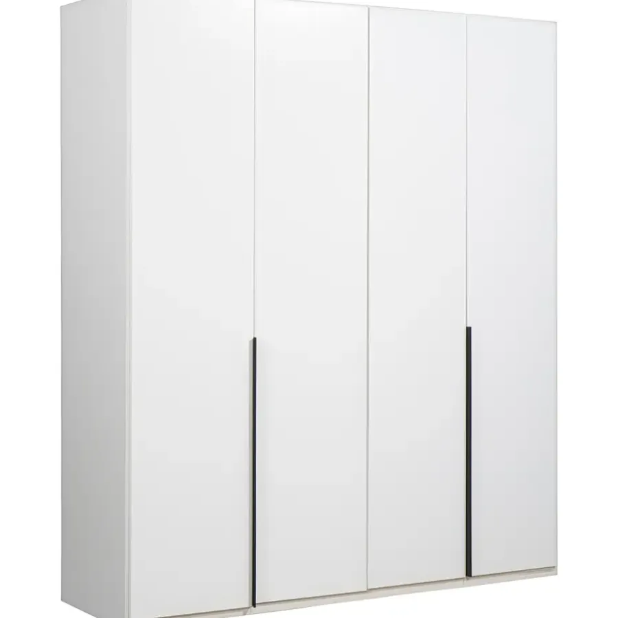 Kledingkasten|Kledingkasten-Leen Bakker Kledingkast Milaan 4-deurs - wit - 236x180x58 cm