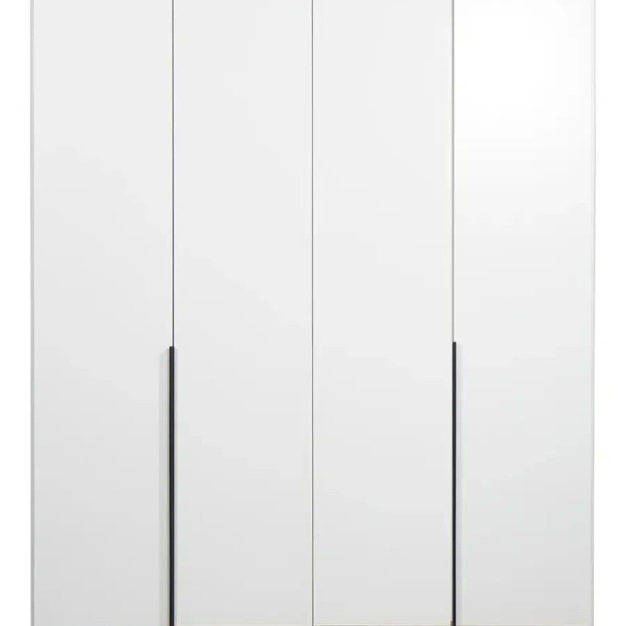 Kledingkasten|Kledingkasten-Leen Bakker Kledingkast Milaan 4-deurs - wit - 236x180x58 cm