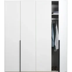 Kledingkasten|Kledingkasten-Leen Bakker Kledingkast Milaan 4-deurs - wit - 236x180x58 cm