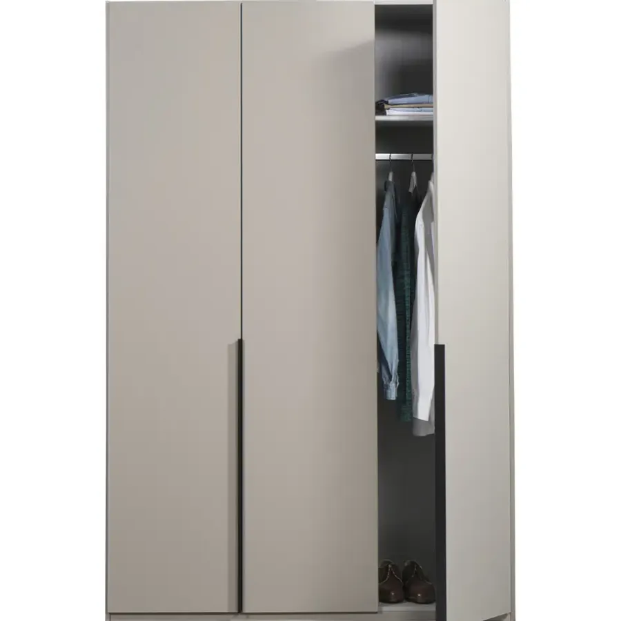 Leen Bakker Kledingkast Milaan 3-deurs - greige - 236x135x58 cm