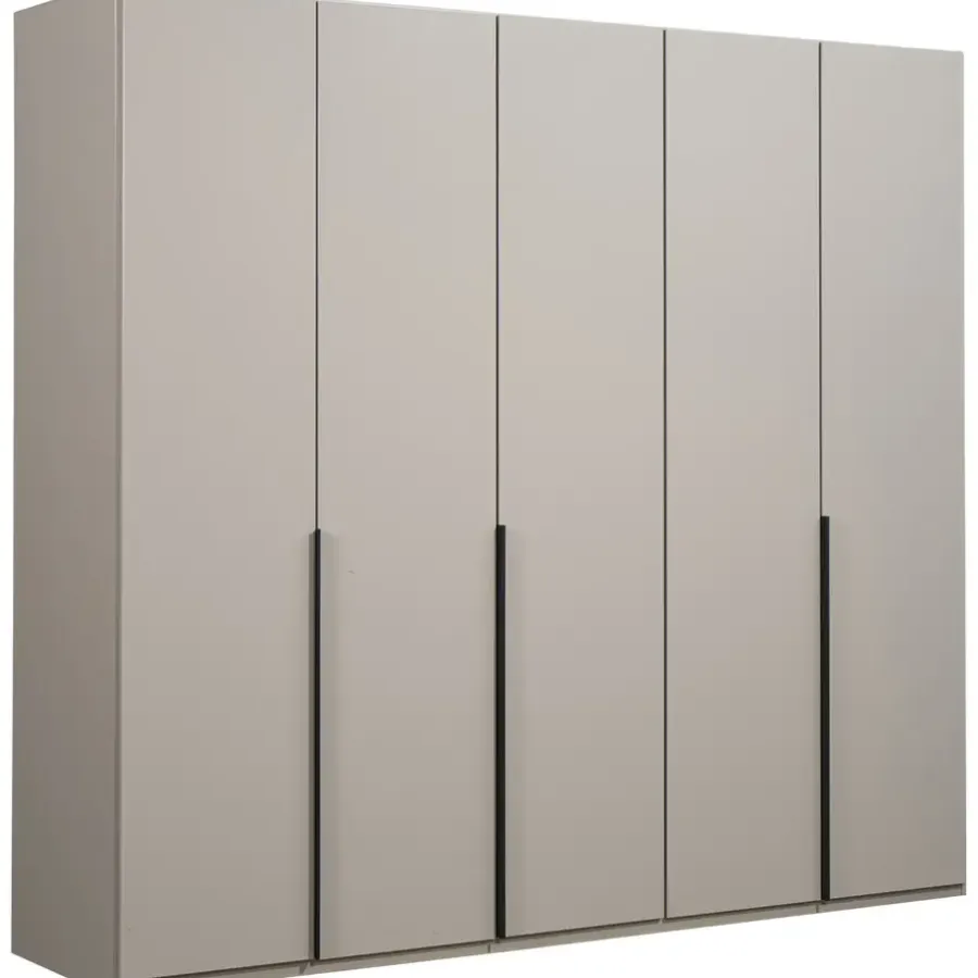 Leen Bakker Kledingkast Milaan 5-deurs - greige - 208x225x58 cm