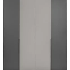 Leen Bakker Kledingkast Milaan 4-deurs - grafiet/greige - 208x180x58 cm