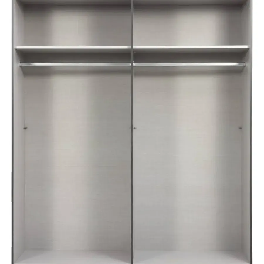 Leen Bakker Kledingkast Milaan 4-deurs - grafiet/greige - 208x180x58 cm