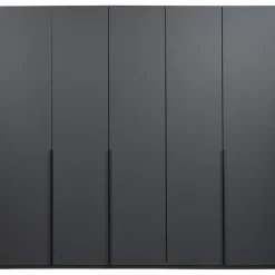 Leen Bakker Kledingkast Milaan 5-deurs - grafiet - 236x225x58 cm