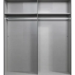 Leen Bakker Kledingkast Milaan 4-deurs - grafiet - 236x180x58 cm