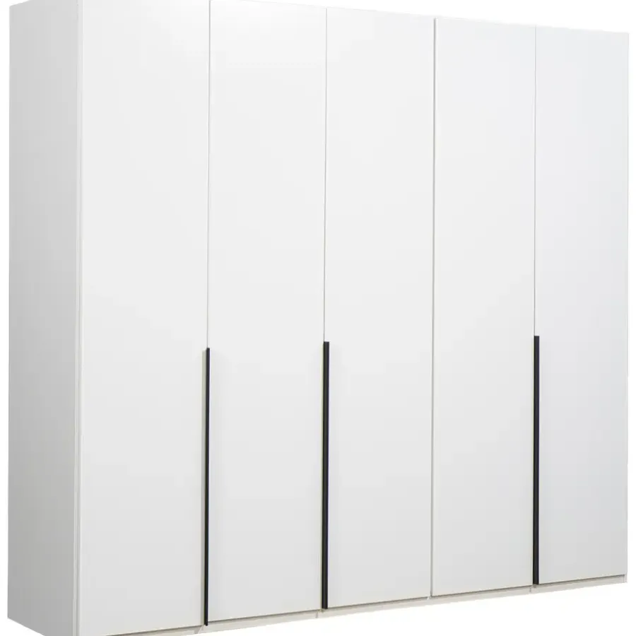 Leen Bakker Kledingkast Milaan 5-deurs - wit - 236x225x58 cm