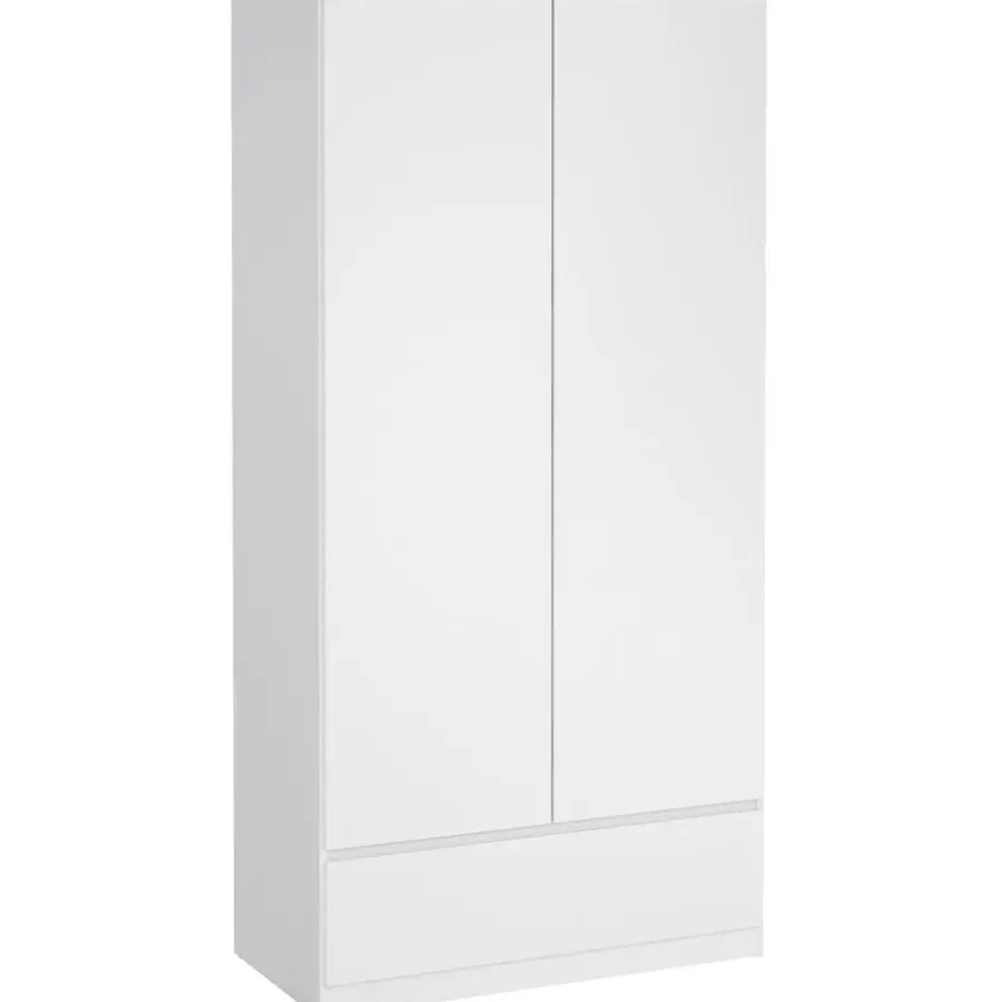 Leen Bakker Kledingkast Naia 2-deurs - hoogglans wit - 50x99x201 cm