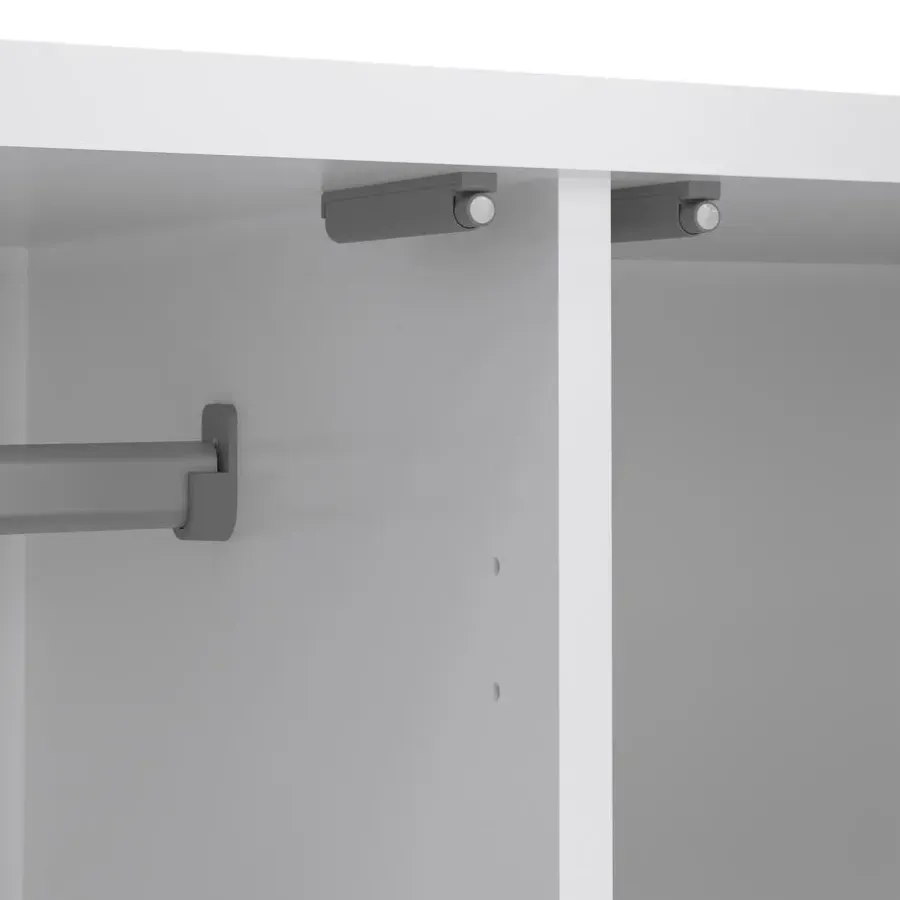Leen Bakker Kledingkast Naia 2-deurs - hoogglans wit - 50x99x201 cm