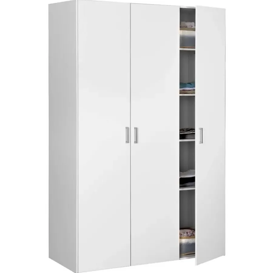 Leen Bakker Kledingkast Space 3-deurs - wit - 175,4x115,8x49,5 cm