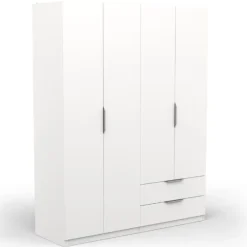 Draaideurkasten-CBA Kledingkast Spectre 157cm 4 deuren & 2 lades - mat wit