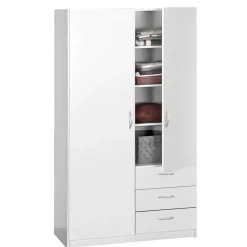 Kledingkasten|Kledingkasten-Leen Bakker Kledingkast Varia 2-deurs - wit - 175x97x50 cm