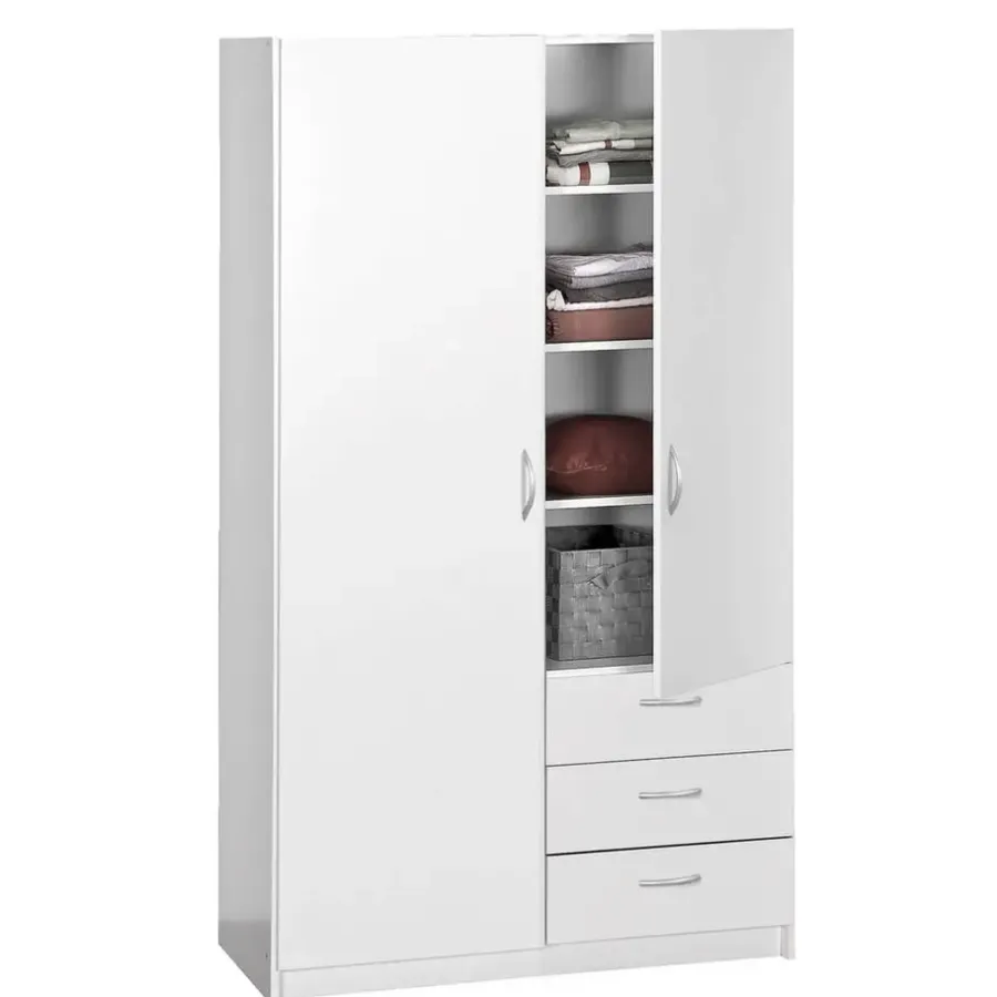 Kledingkasten|Kledingkasten-Leen Bakker Kledingkast Varia 2-deurs - wit - 175x97x50 cm