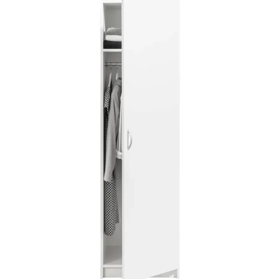 Leen Bakker Kledingkast Varia 1-deurs - wit - 175x49x50 cm