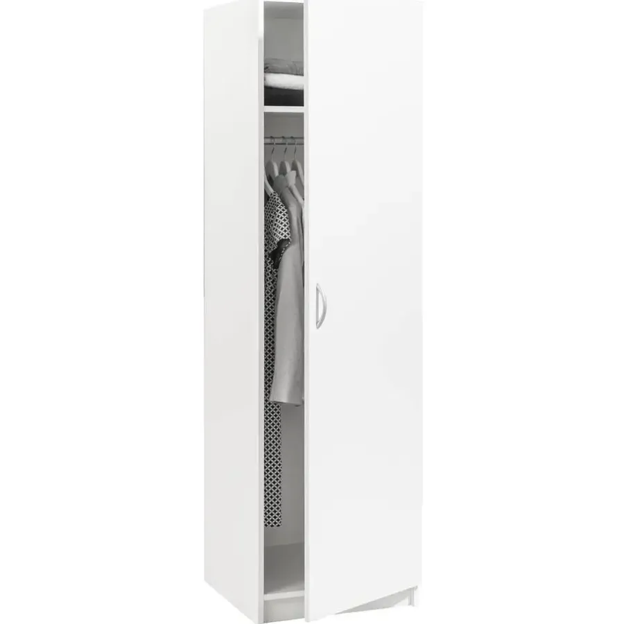 Leen Bakker Kledingkast Varia 1-deurs - wit - 175x49x50 cm