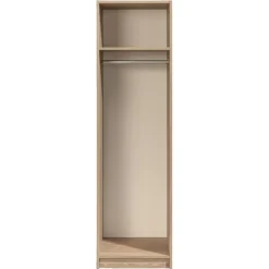 Leen Bakker Kledingkast Varia 1-deurs - licht eiken - 175x49x50 cm