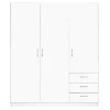 Leen Bakker Kledingkast Varia 3-deurs - wit - 175x146x50 cm