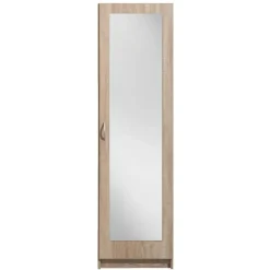 Leen Bakker Kledingkast Varia 1-deurs inclusief spiegel - licht eiken - 175x49x50 cm