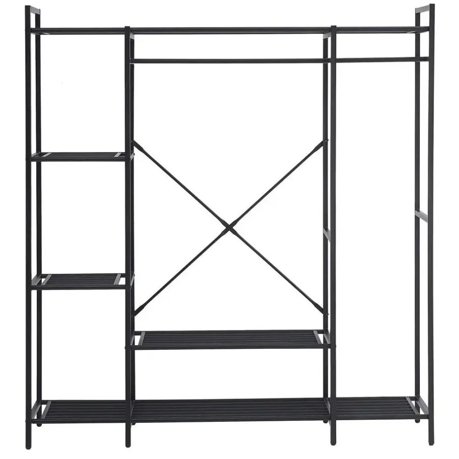 Emob Exclusive Kledingrek Marek - 160x40x171cm - zwart metaal