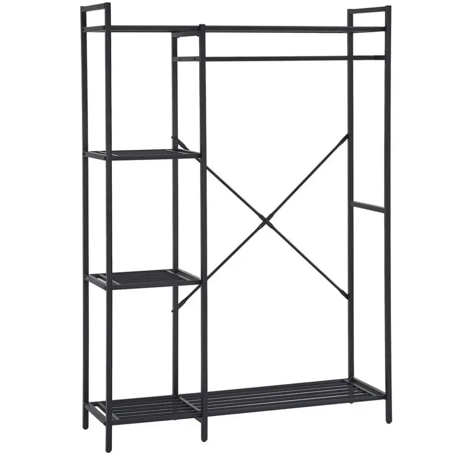 Kledingopbergers|Kledingrekken-Emob Exclusive Kledingrek Marek - 120x40x171cm - zwart metaal