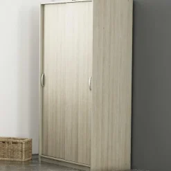 Schuifdeurkasten-CBA Kleerkast Lorrie 2 schuifdeuren, 1 kledingroede en 3 legplanken-Shannon eik