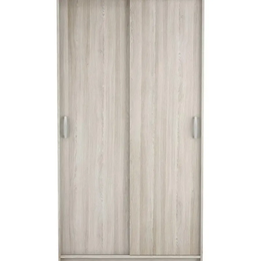 Schuifdeurkasten-CBA Kleerkast Lorrie 2 schuifdeuren, 1 kledingroede en 3 legplanken-Shannon eik