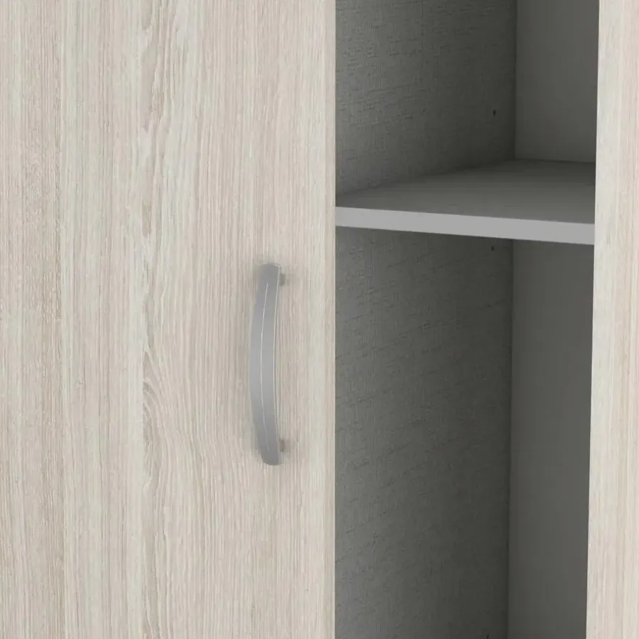 Schuifdeurkasten-CBA Kleerkast Lorrie 2 schuifdeuren, 1 kledingroede en 3 legplanken-Shannon eik