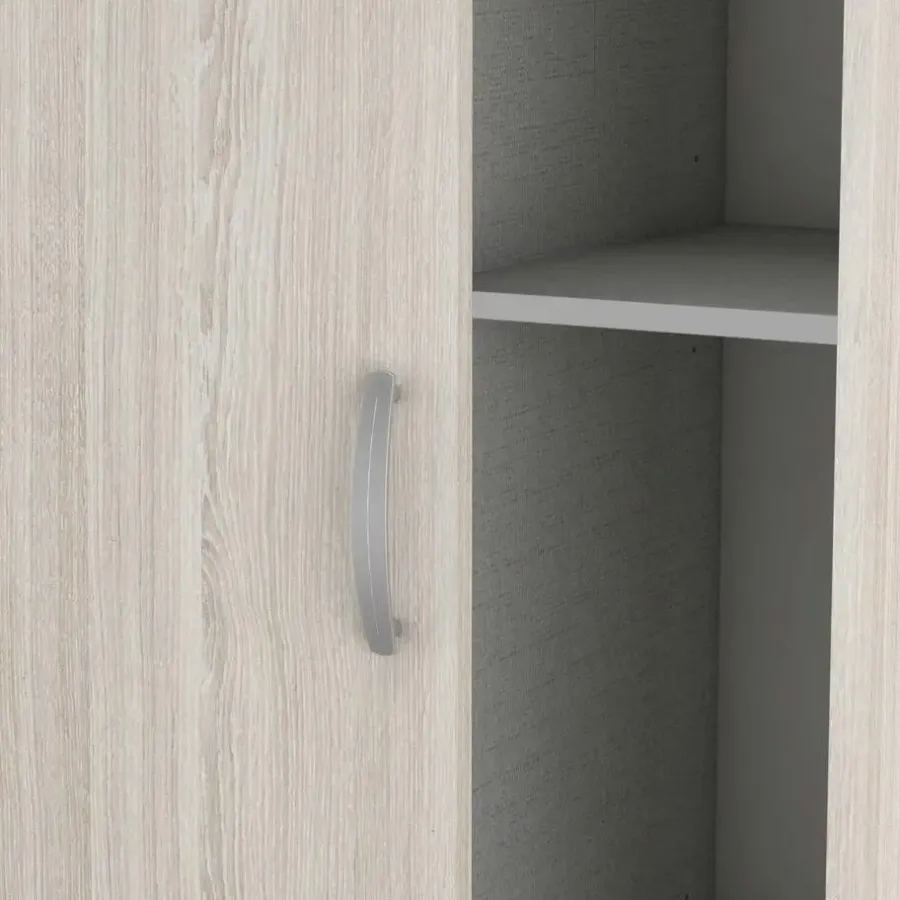 Schuifdeurkasten-CBA Kleerkast Lorrie 2 schuifdeuren, 1 kledingroede en 3 legplanken-Shannon eik