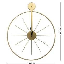Klokken-Art for the Home Klok - Luxe Gouden Ronde Hangende Klok - 55 x 65
