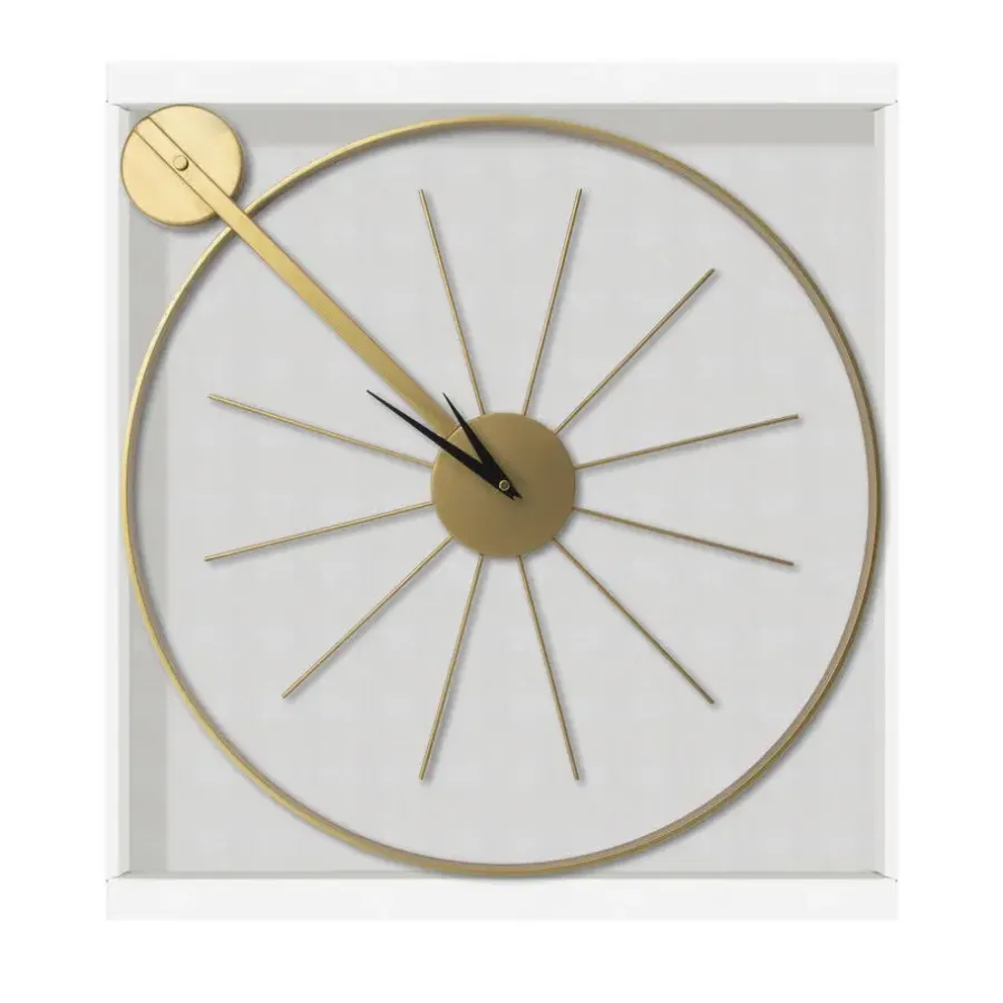 Klokken-Art for the Home Klok - Luxe Gouden Ronde Hangende Klok - 55 x 65