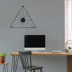 Art for the Home Klok - Luxe Zwarte Driehoek Hangende Klok
