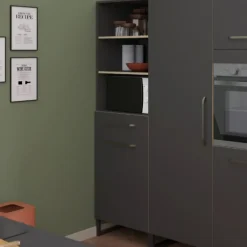 Buffetkasten-Parisot Kolomkast Wade met één deur en één lade. - antraciet