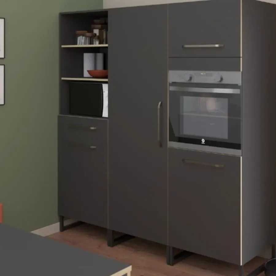 Buffetkasten-Parisot Kolomkast Wade met ruimte voor oven - antraciet