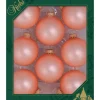 Kerstdecoratie-Krebs Kerstballen - 8 stuks - glas - koraal velvet roze - 7 cm
