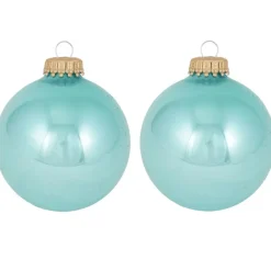 Kerstballen-Krebs Kerstballen - 8 stuks - glas - blauw - 7 cm
