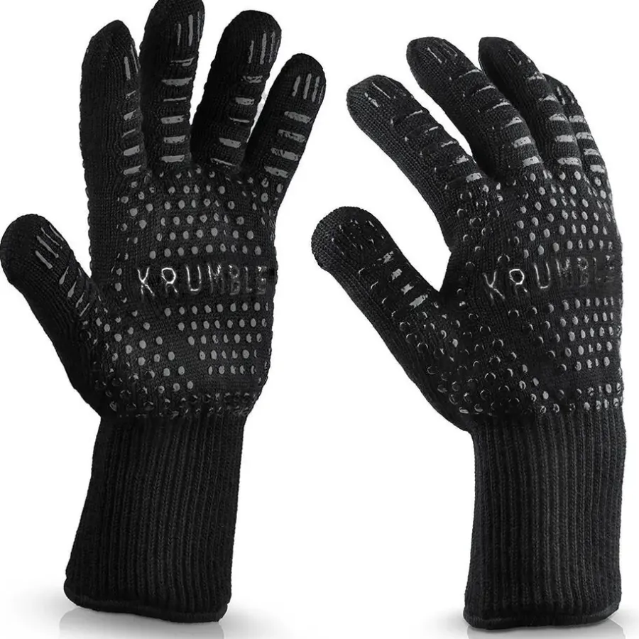 Barbecues En Accessoires-Krumble Hittebestendige oven handschoen - Zwart - Set van 2