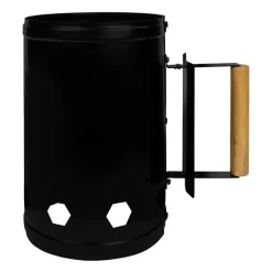 Barbecues En Accessoires-Krumble Houtskoolstarter RVS met houten handvat - Zwart