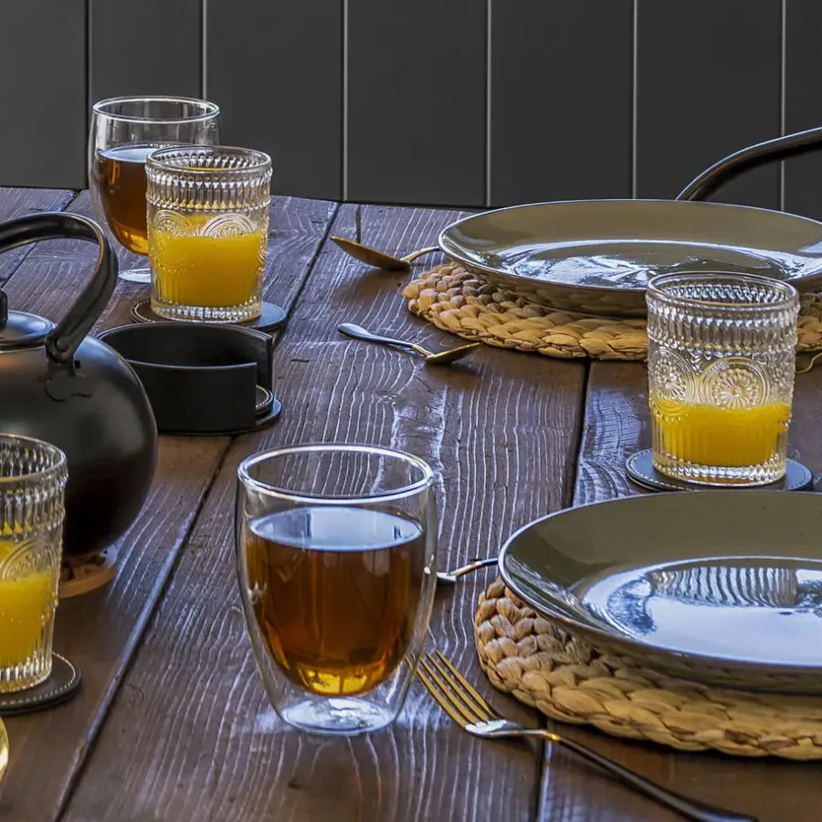 Krumble Placemat geweven rond - 30 cm - set van 4