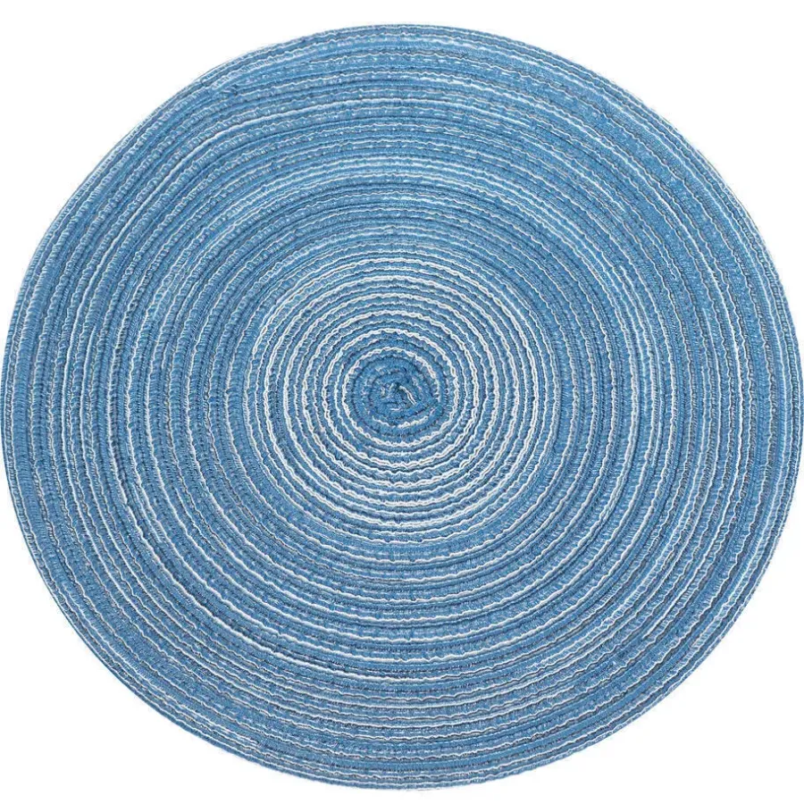 Krumble Placemat rond - Blauw/grijs - Set van 4